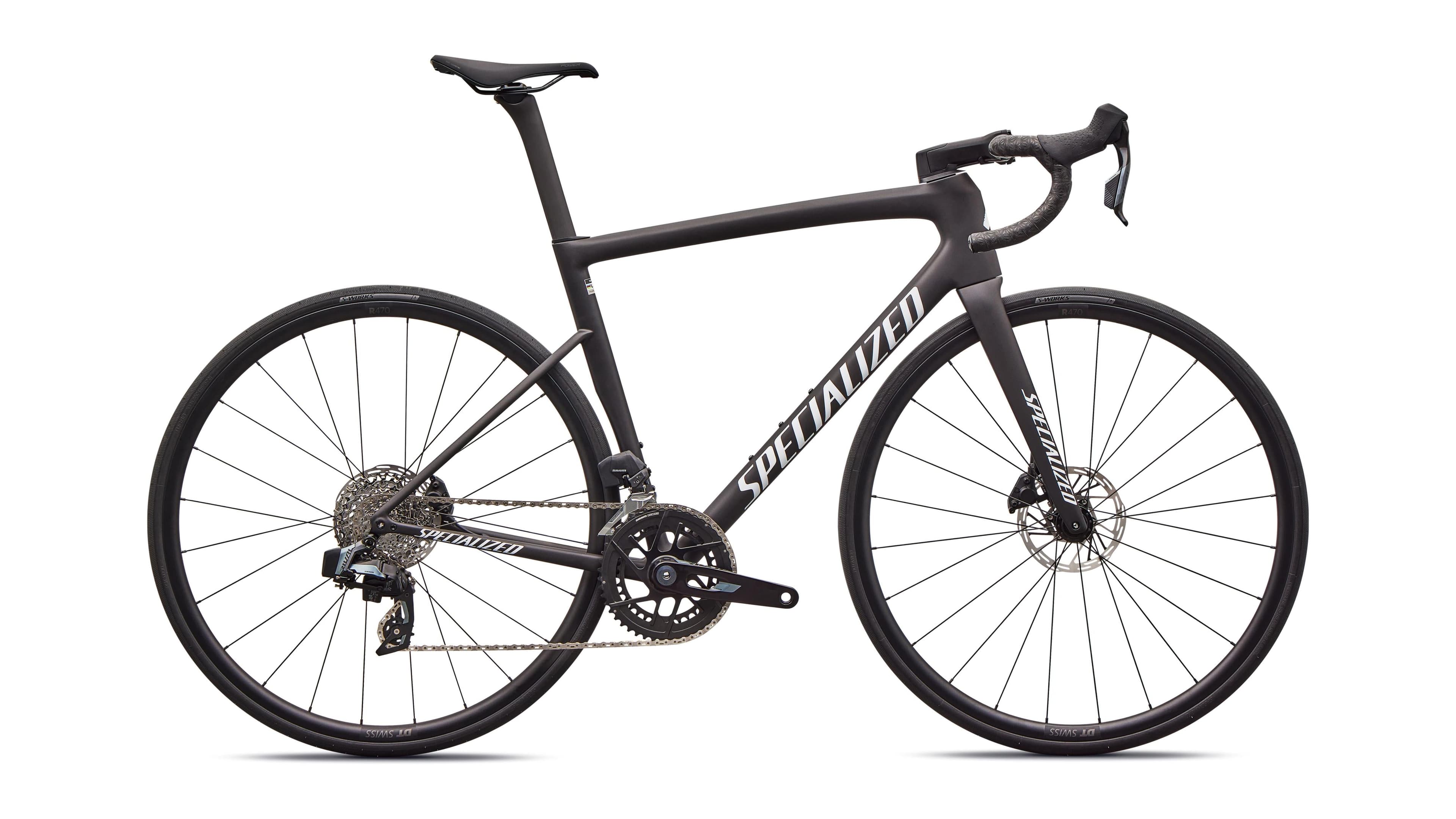 Specialized Tarmac SL8 Comp 2026 — гоночный шоссейный велосипед, цвет Satin Carbon/White
